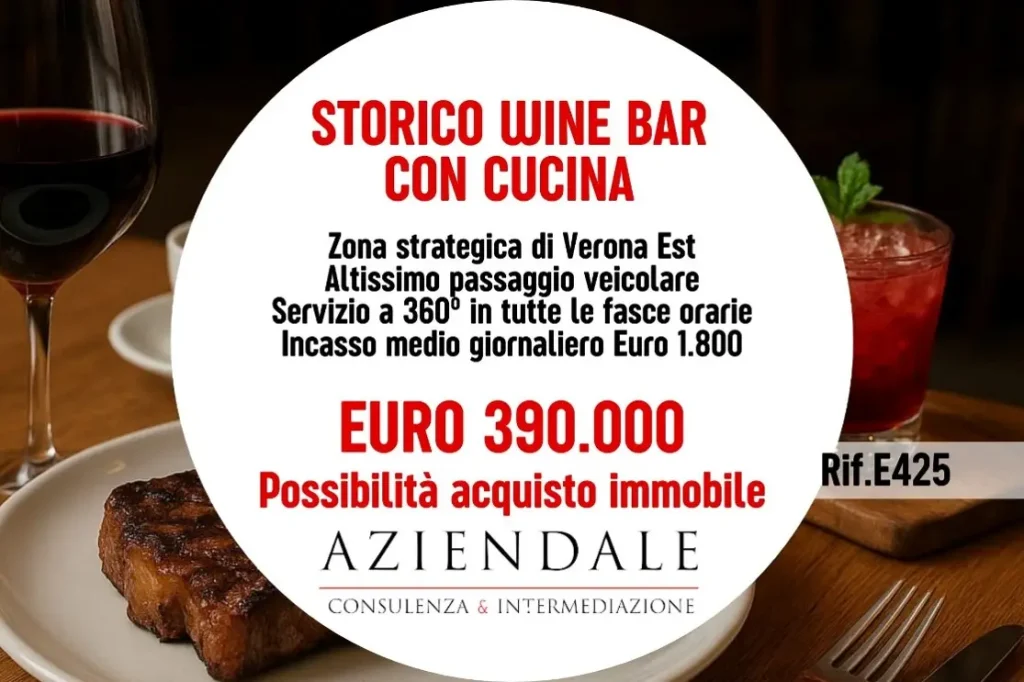 Storico Wine Bar – Incassi Euro 1.800 al giorno