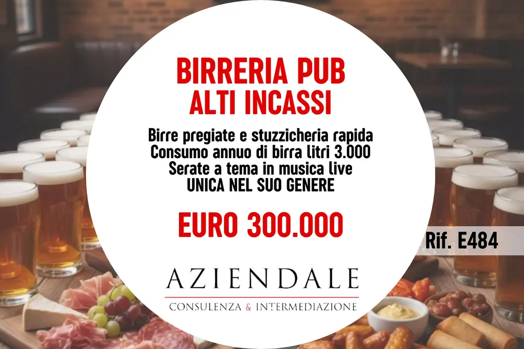 Birreria Pub alti incassi
