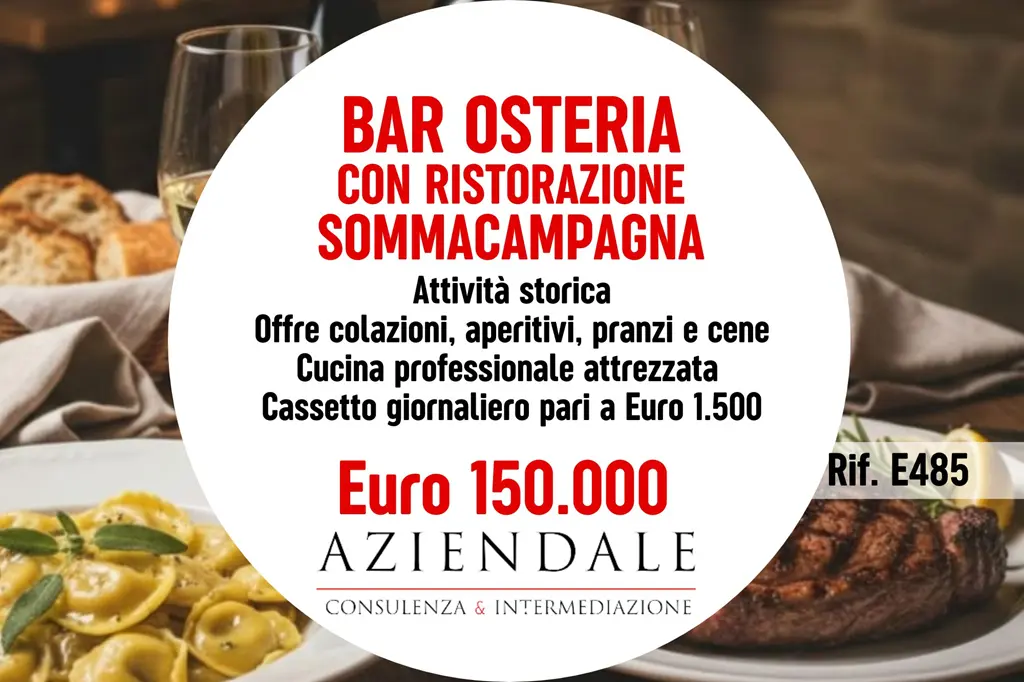 Bar Osteria con cucina – Alti incassi