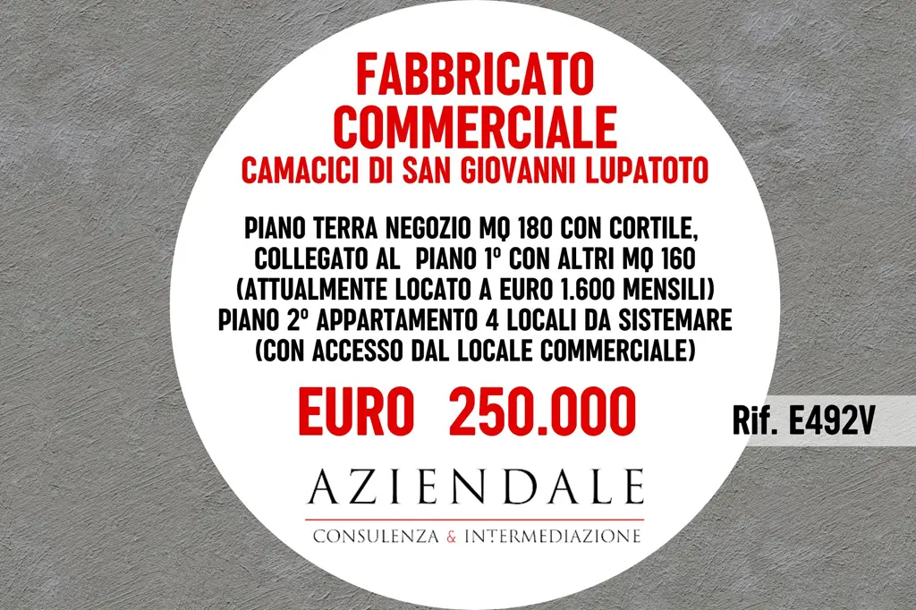 Immobile commerciale con appartamento comunicante