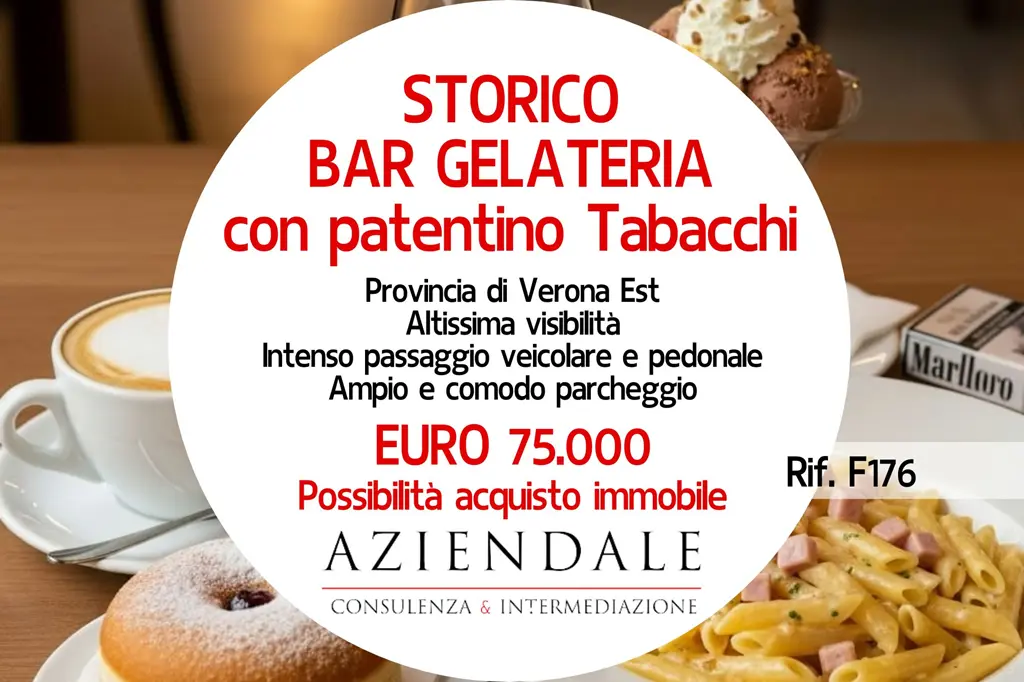 Storico Bar Gelateria con patentino Tabacchi