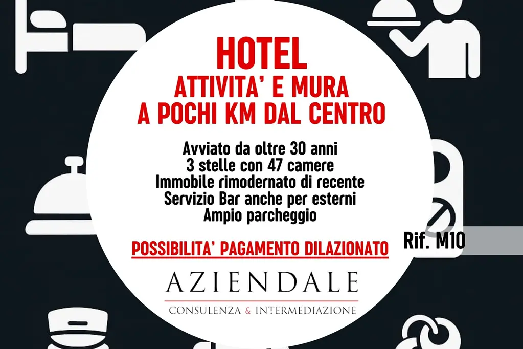 Hotel a 3 stelle a pochi Km dal centro – compreso immobile