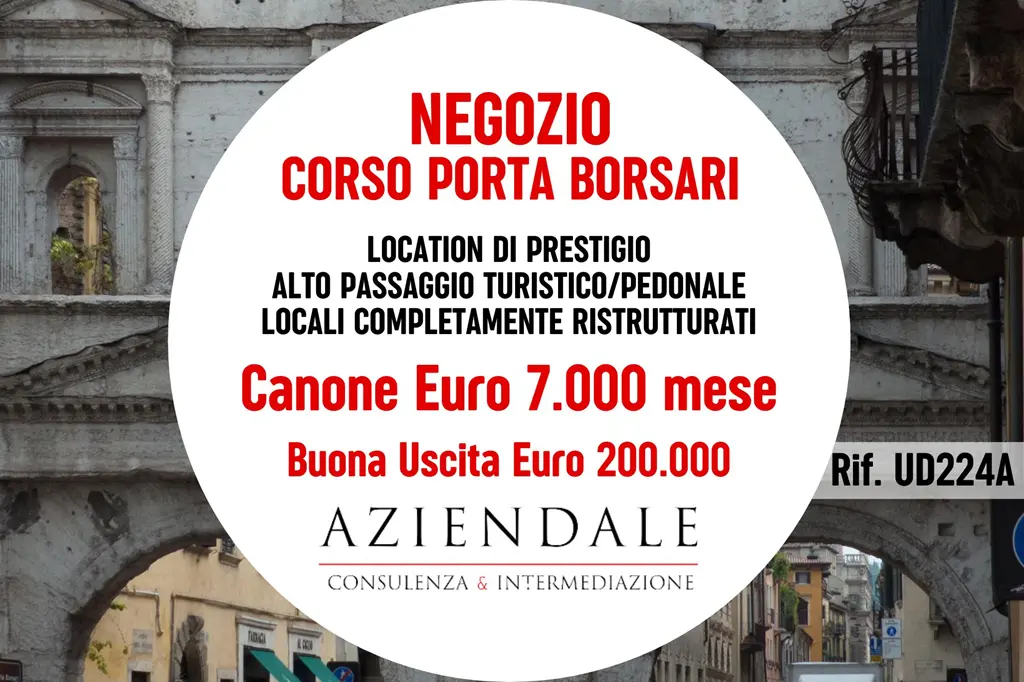 Negozio Corso Porta Borsari con buona uscita