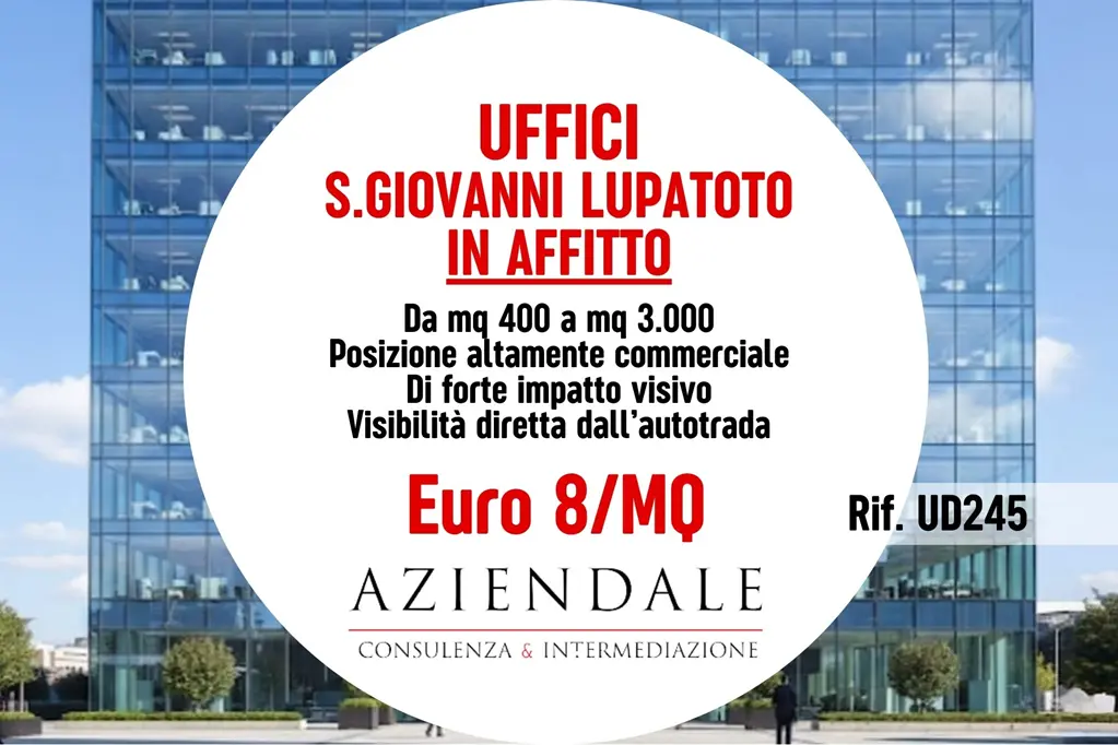 Uffici da mq 400 fino a mq 3.000 -affitto a €.8/mq